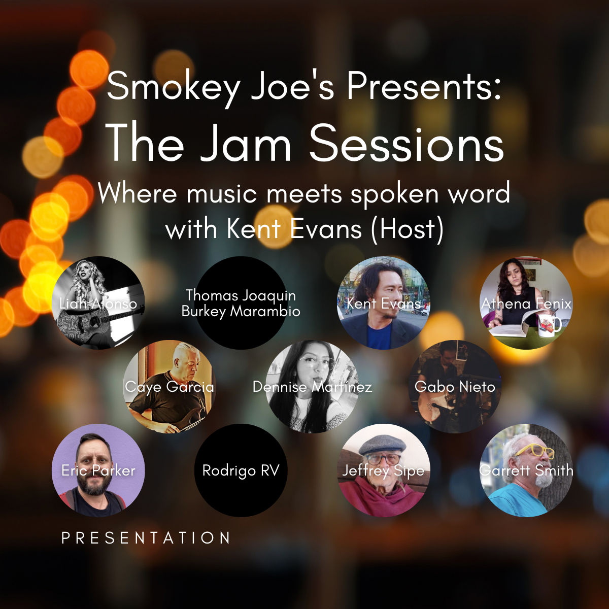 Smokey Joe's Presents: The Jam Sessions, Where music meets spoken word with Kent Evans | TUE. OCT. 29 | 8:00–9:30 PM